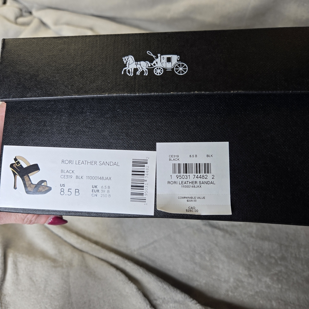 EUC Coach Rori Leather Strappy Heel Sandal – Black / Size 8.5 B  CE319 Authentic - Picture 2 of 10